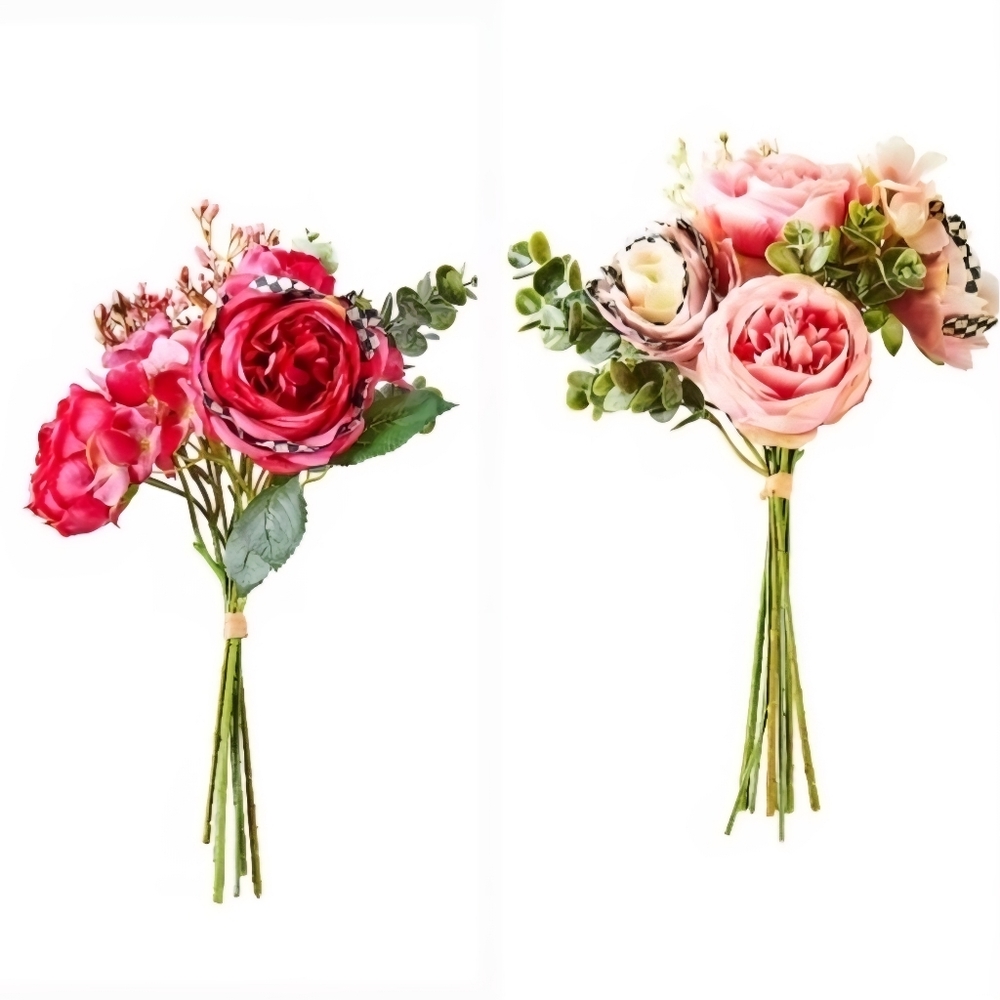NWT MACKENZIE CHILDS BOUQUETS IN "FUSHCIA AND PEACH